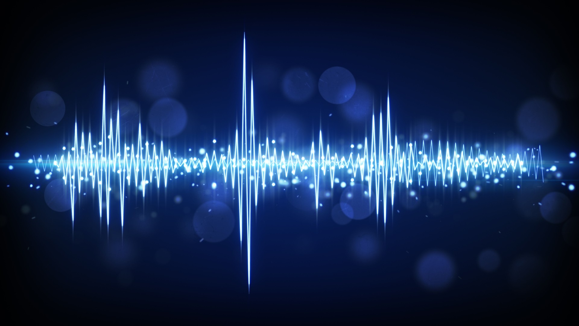 blue audio waveform background